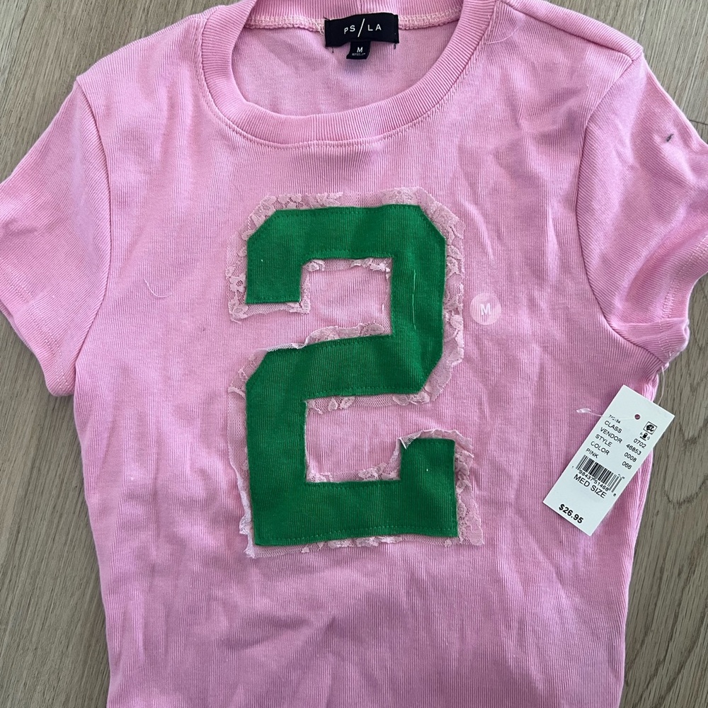 PacSun Pink and Green Short Sleeve Tee